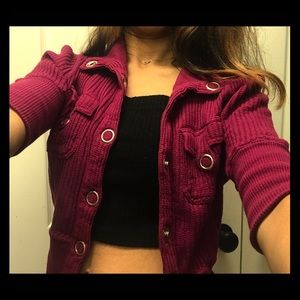 Magenta Short-sleeved Jacket